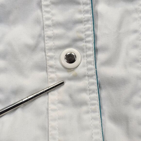 Izzi Women's Colorblock Windbreaker Jacket White Purple Teal Blue M - Picture 7 of 12